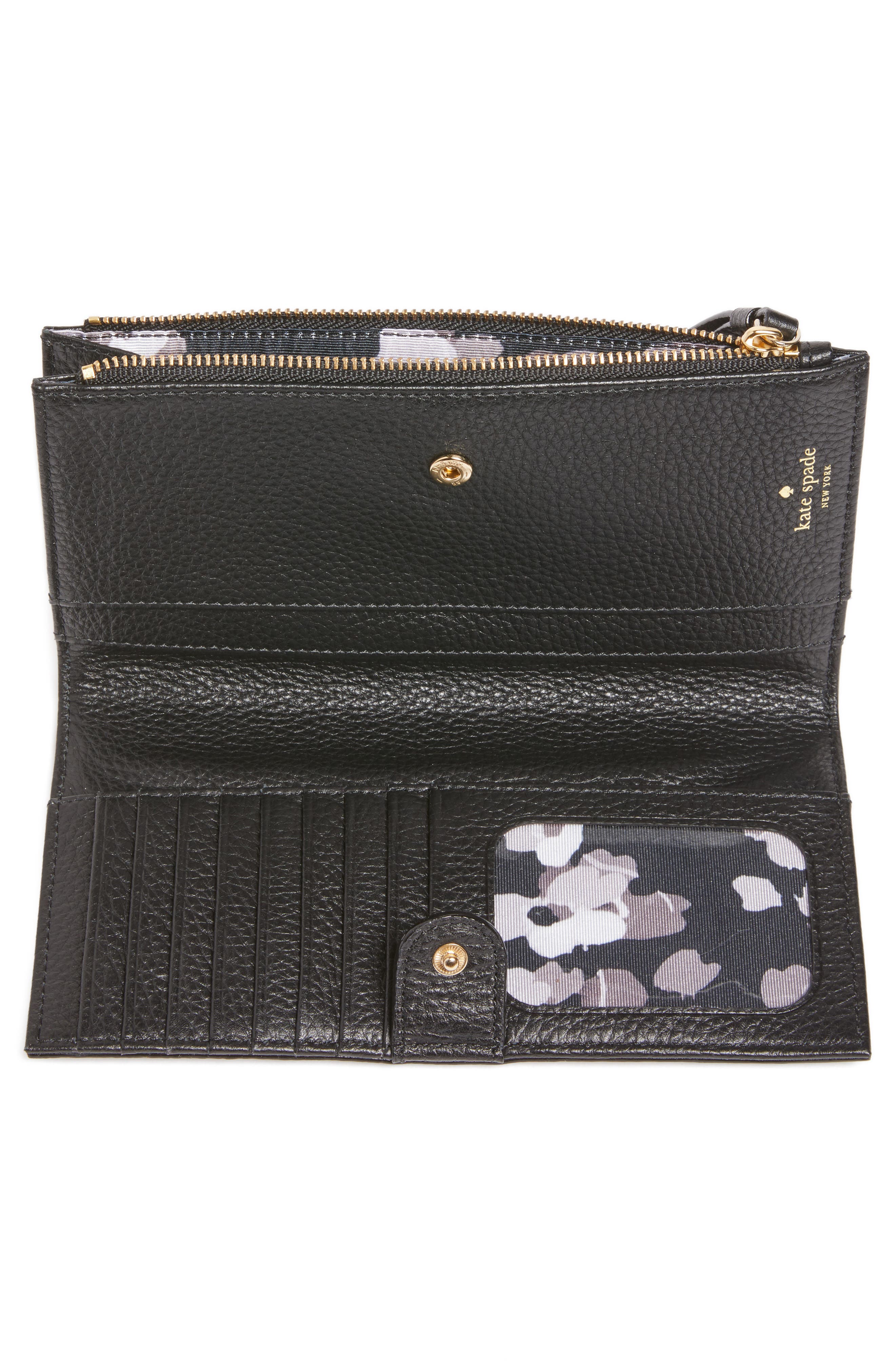 young lane - eliza leather wallet, Alternate, color, BLACK