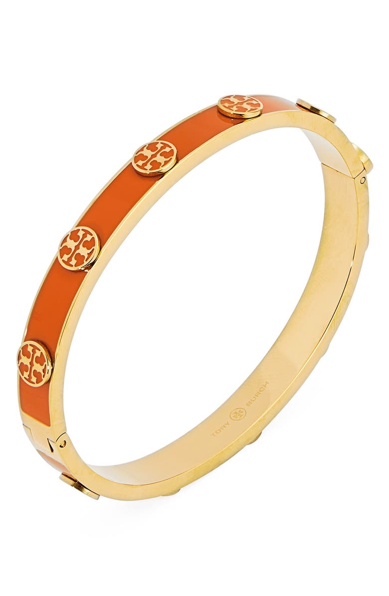Tory Burch Miller Stud Enamel Hinge Bracelet, Alternate, color, 