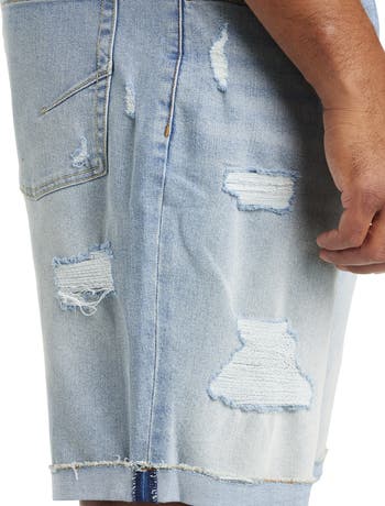 True Nation by DXL Athletic-Fit Destructed Denim Shorts