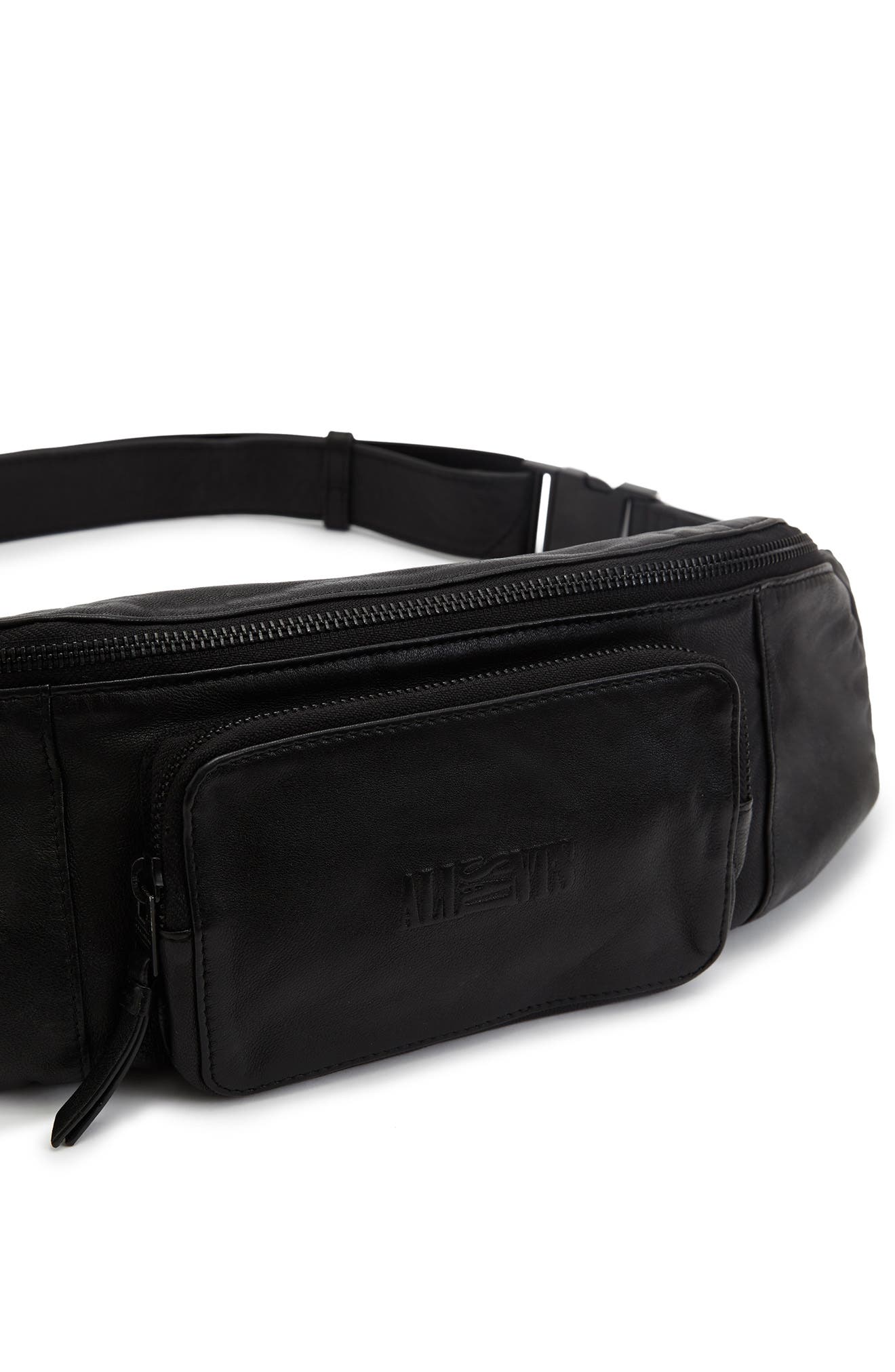 AllSaints Oppose Leather Belt Bag, Alternate, color, 