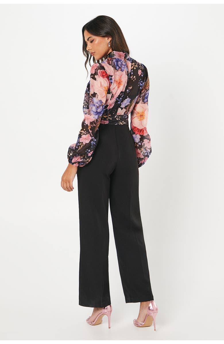 Coast Blouson Sleeve Pintuck Wide Leg Jumpsuit, Alternate, color, Black