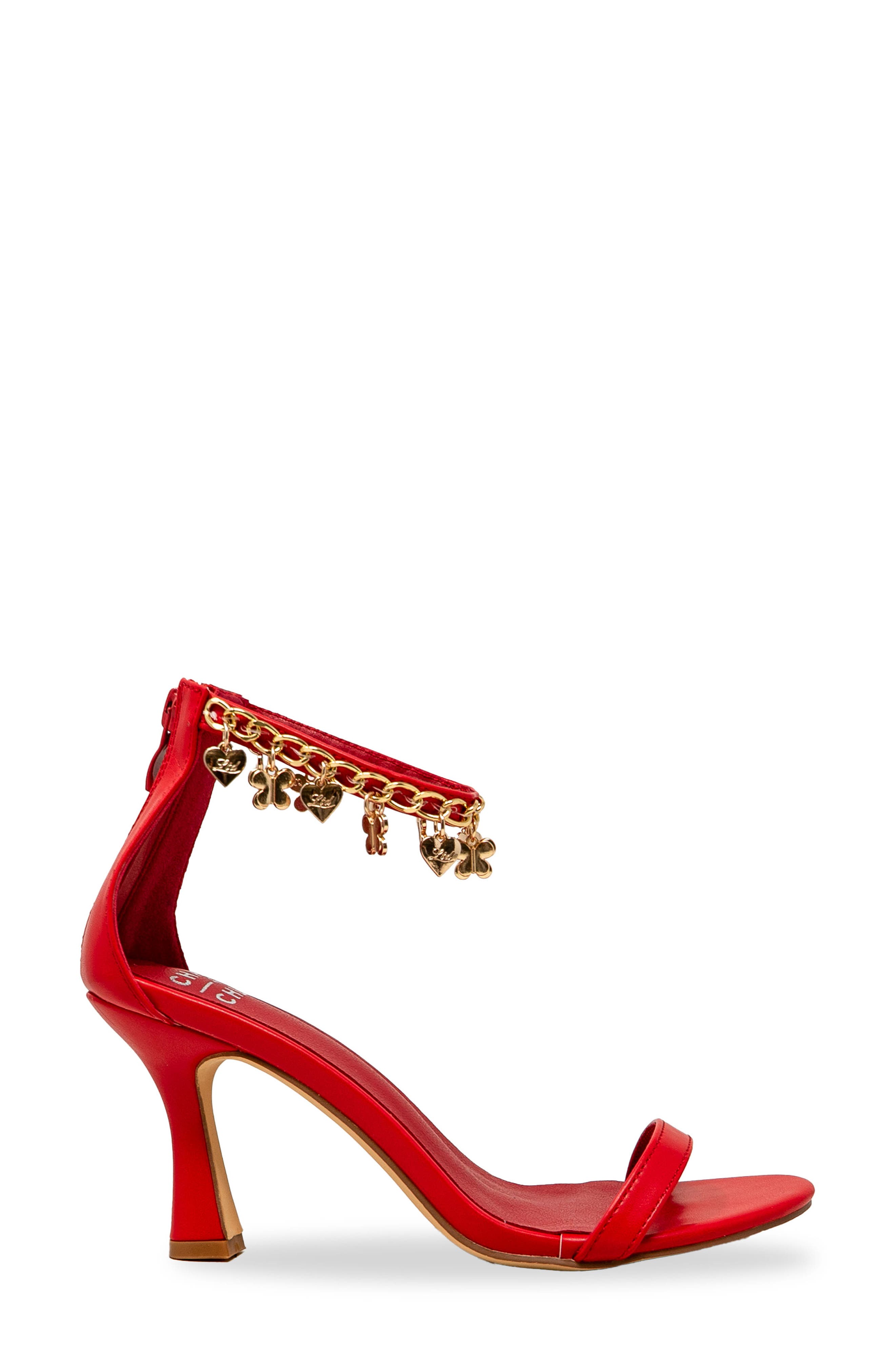 Iridessa Charm Ankle Strap Sandal, Alternate, color, RED