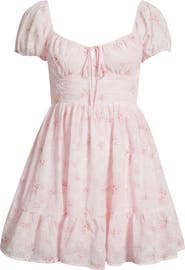 All in Favor Embroidered Sweetheart Neck Minidress