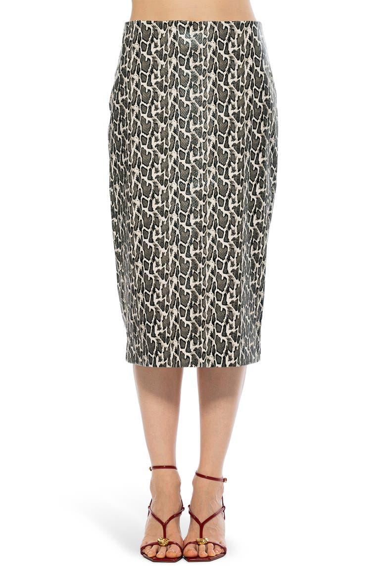 AUREN CLASSIC PENCIL SKIRT, Main, color, BLACK WHITE SNAKE