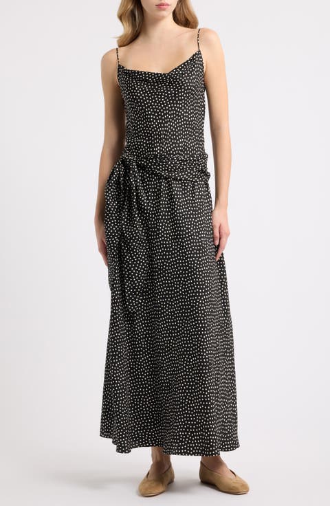 Silvanie Cowl Neck Silk Blend Midi Dress