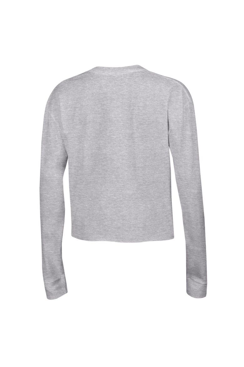 Women's Champion Gray Clemson Tigers Boyfriend Cropped Long Sleeve T-Shirt, Alternate, color, Gray