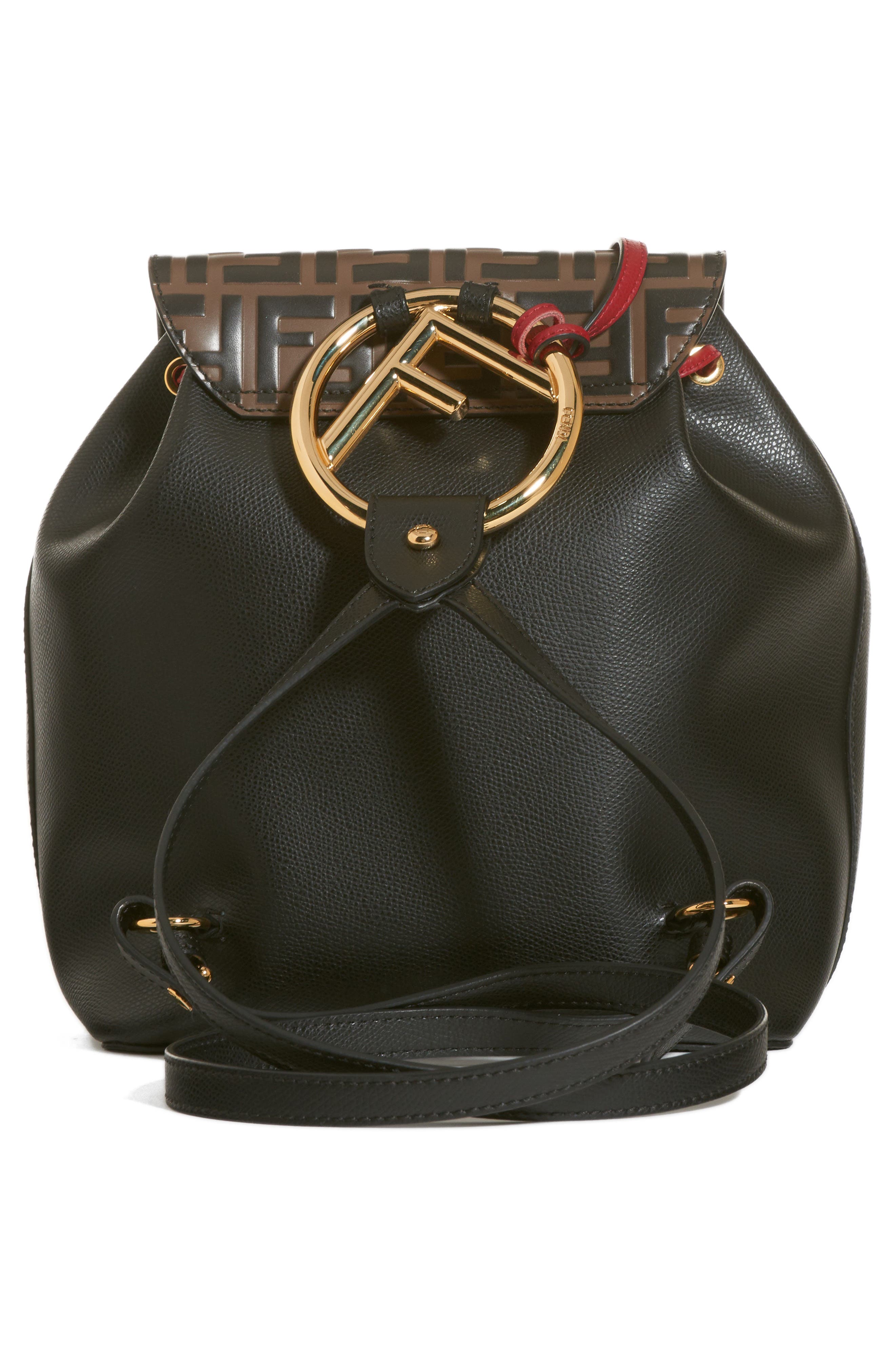 Fendi Cruise Bicolor Calfskin Leather Backpack, Alternate, color, 