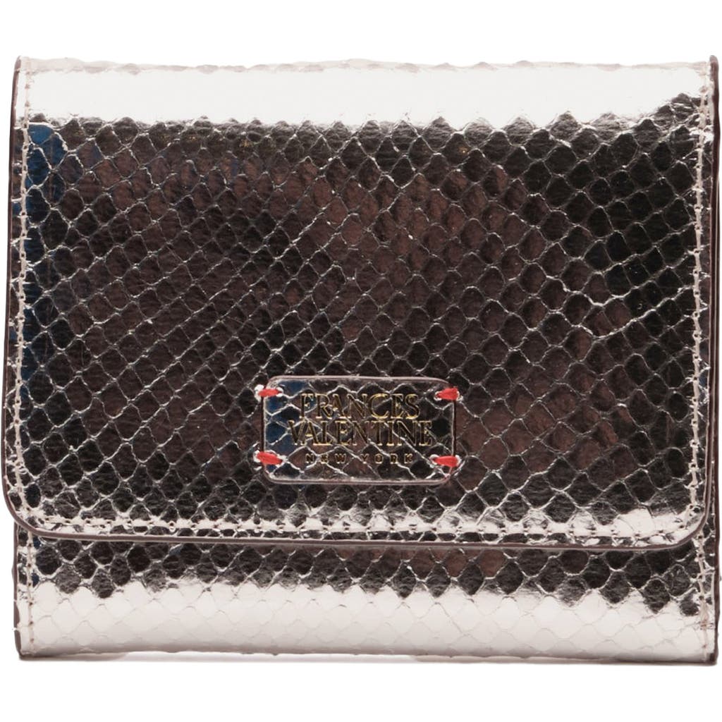 Frances Valentine Perfect Snakeskin Embossed Metallic Leather Trifold Wallet In Gold