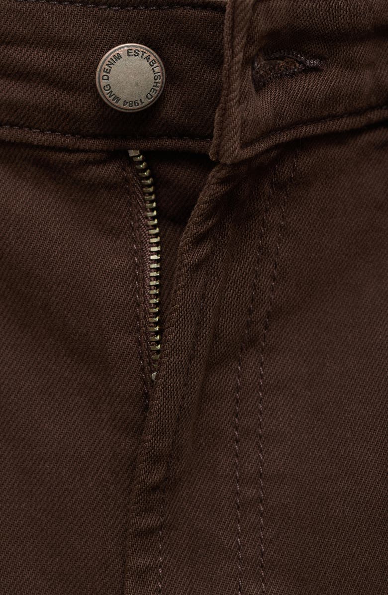 MANGO Elise High Waist Wide Leg Jeans, Alternate, color, Chocolate