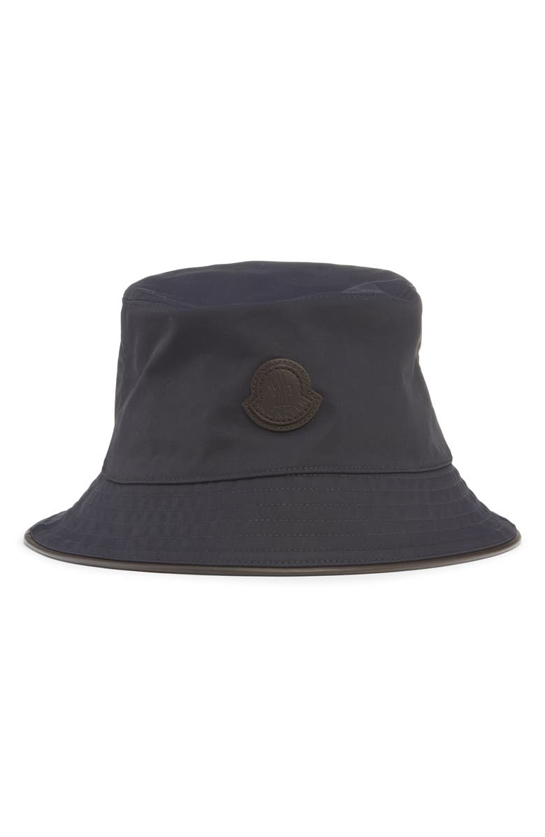 Moncler Logo Bucket Hat, Alternate, color, Navy Blue