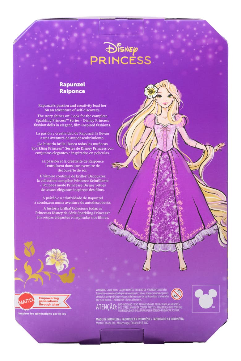 Sparkling Princess Series Rapunzel Fashion Doll with Removable Dress & Accessories, Alternate, color, RAPUNZEL