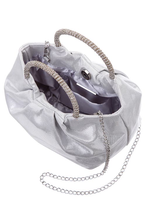 Shop Nina Fancy Top Handle Clutch In Silver