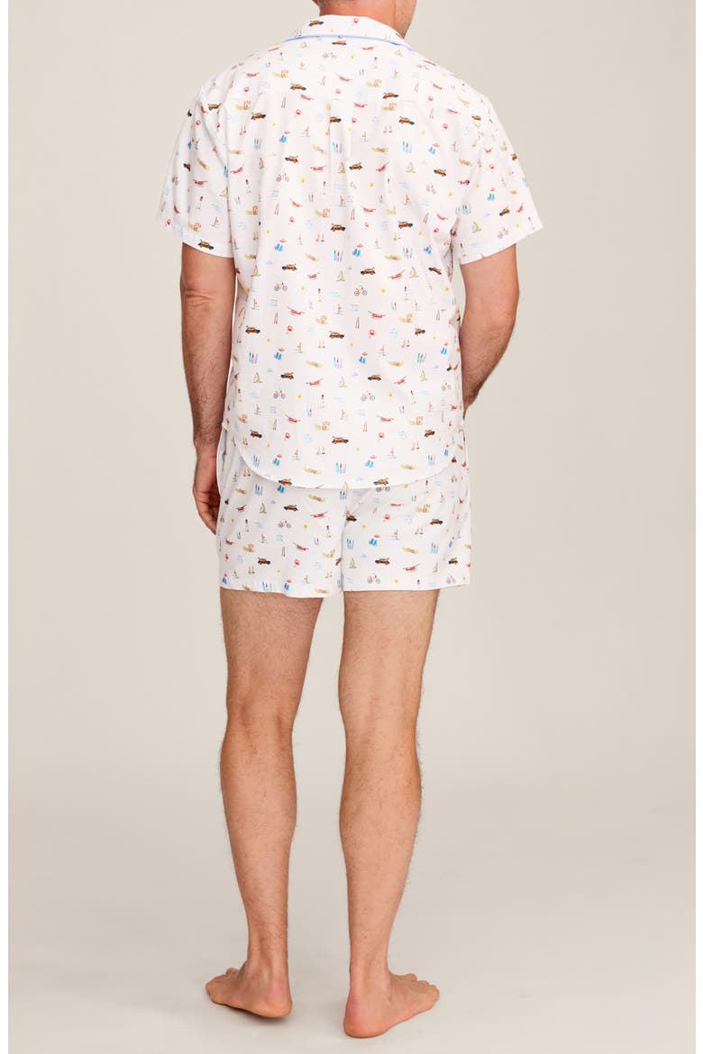 Twill Classic Short Pajamas, Alternate, color, WHITE