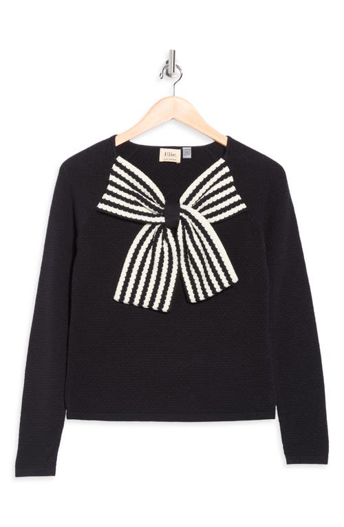 Elie Elie Tahari Bow Front Sweater In Black