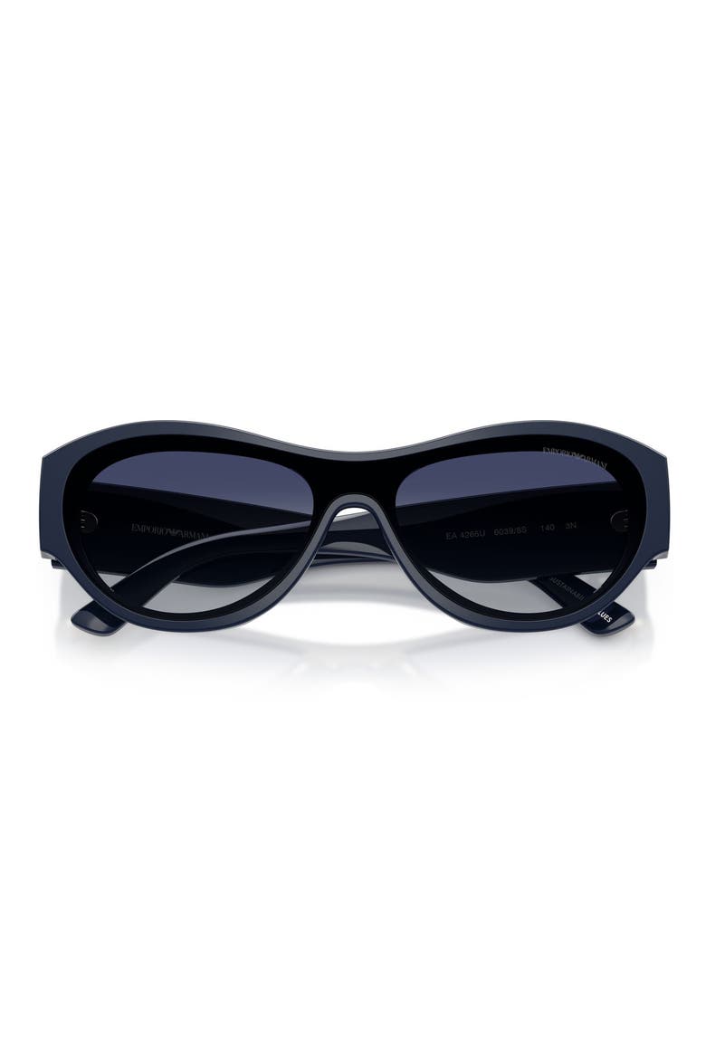 136mm Irregular Sunglasses, Alternate, color, SHINY BLUE / GREY BLUE