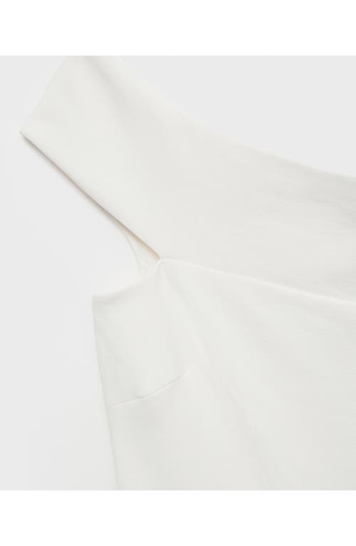 Mango One-shoulder Jumpsuit In White
