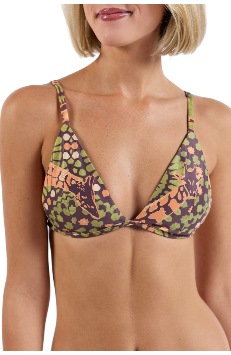 Kenny Flowers The Africa - New Sporty Triangle Bikini Top, Alternate, color, Brown