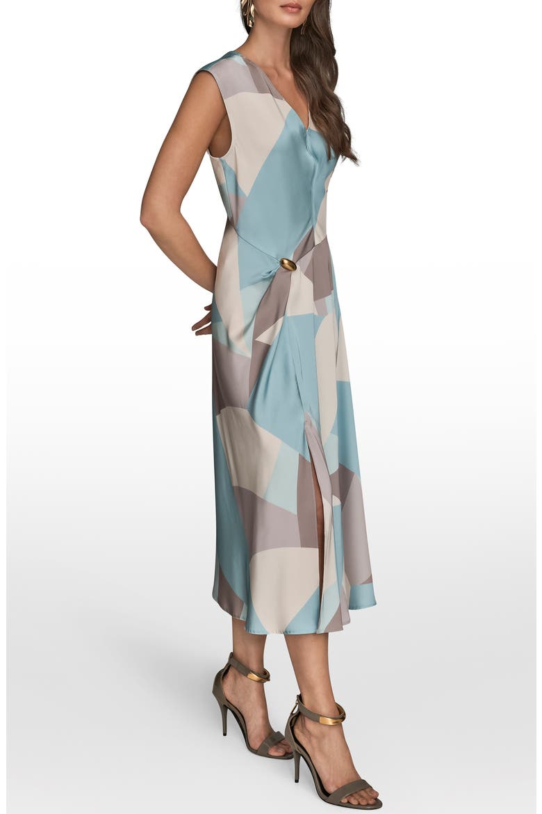 Floral Cap Sleeve Fit & Flare Midi Dress, Alternate, color, HAZE MULTI