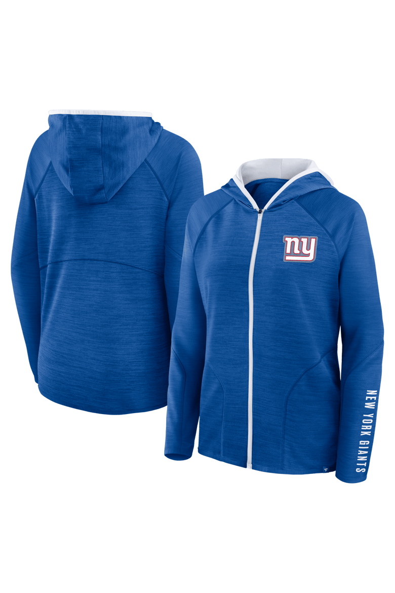 Women's Fanatics Royal New York Giants Redzone End Around Pass Raglan Full-Zip Hoodie, Main, color, Royal