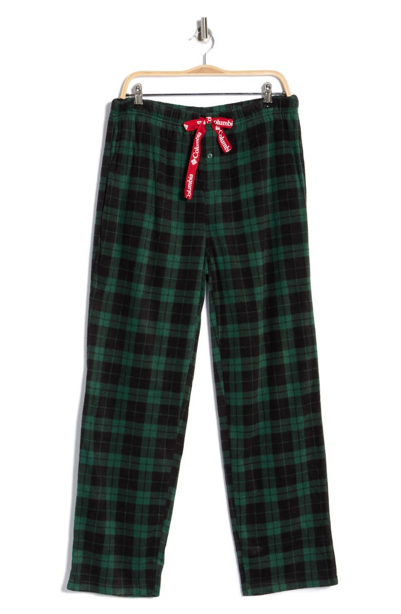 Columbia Brushed Flannel Pajama Bottoms, Alternate, color, Buff Tartan Rain Forest