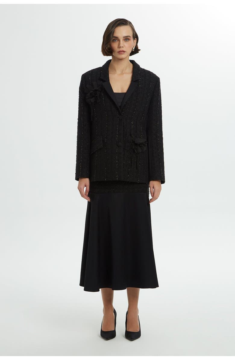 Gizia Double-Breasted Black Jacket, Main, color, Black