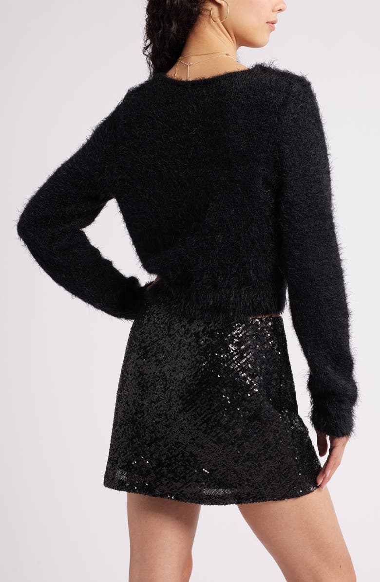 BP. Eyelash V-Neck Crop Cardigan, Alternate, color, 