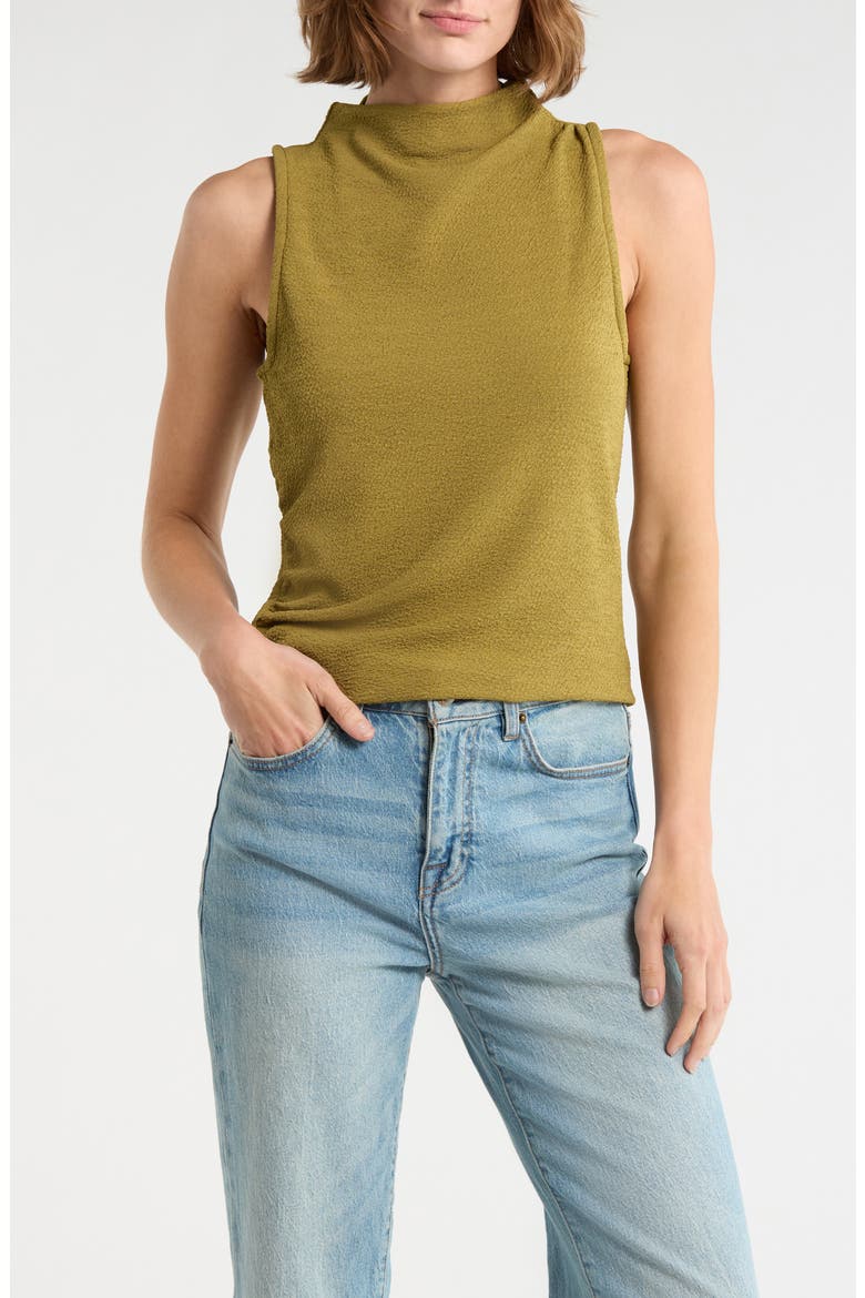 Textured Boat Neck Sleeveless Top, Main, color, LIGHT CHARTREUSE