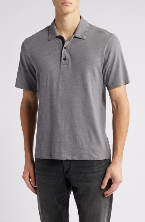 Rag high quality & Bone NY Standard Issue Short Sleeve Polo Shirt Heater Gray Sz Small