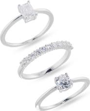 NORDSTROM RACK Set of 3 Cubic Zirconia Stackable Rings
