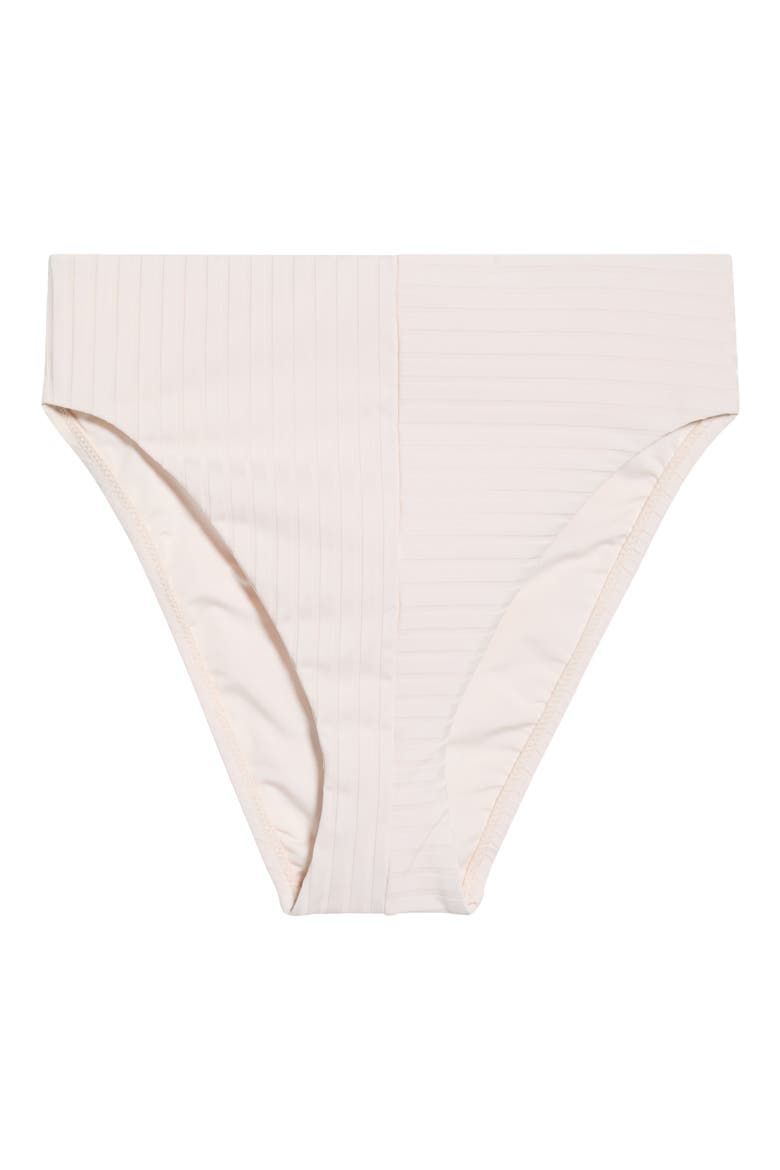 High Waist Bikini Bottoms, Alternate, color, WHITE SAND