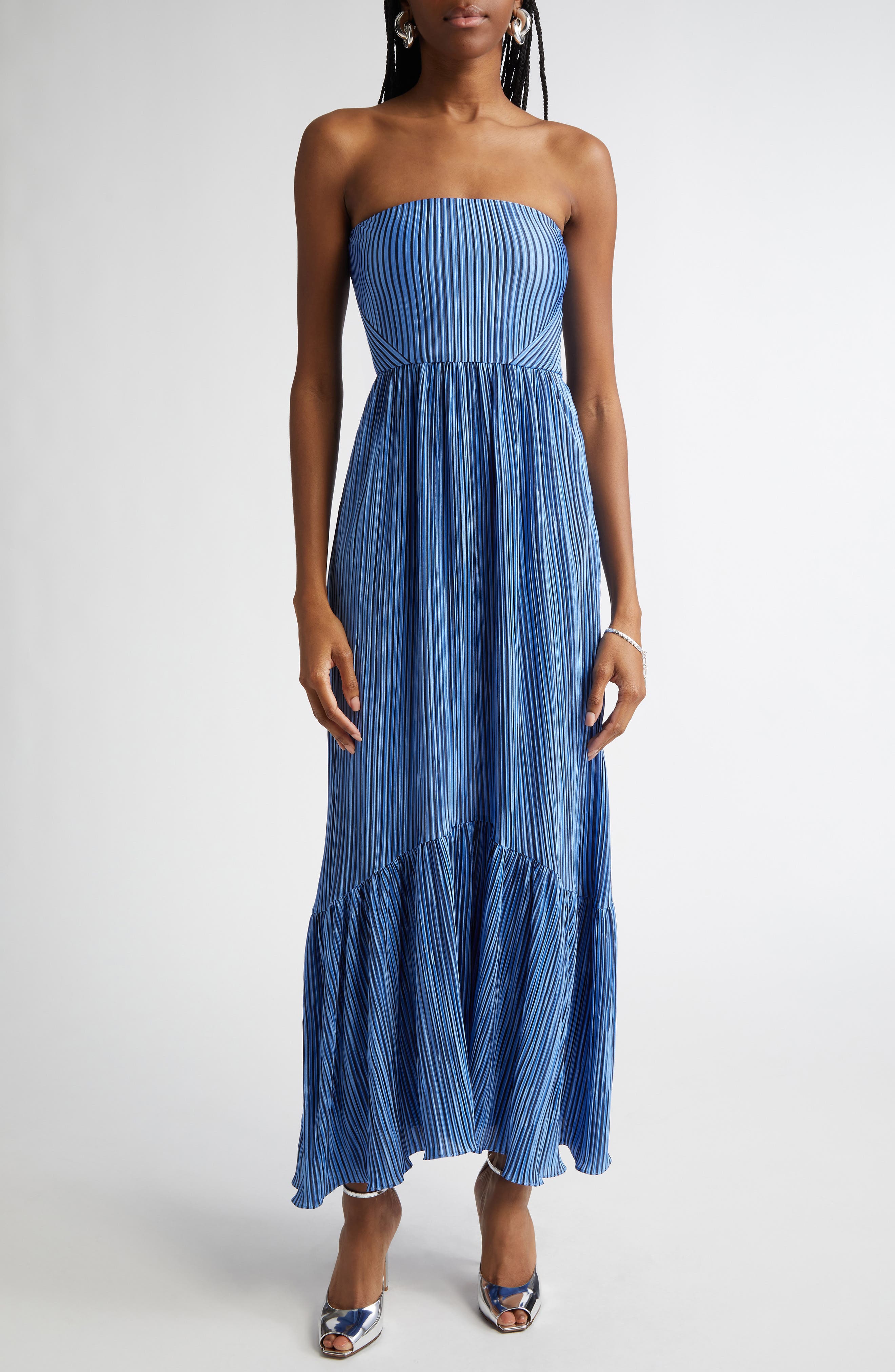 Ramy Brook Deyvani Stripe Strapless Maxi Dress
