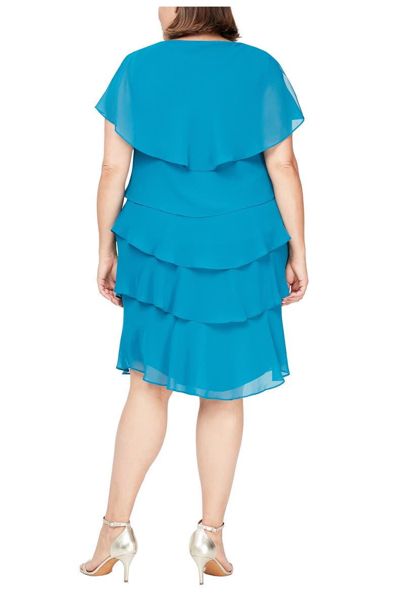SLNY Pebble Georgette Tiered Dress, Alternate, color, 