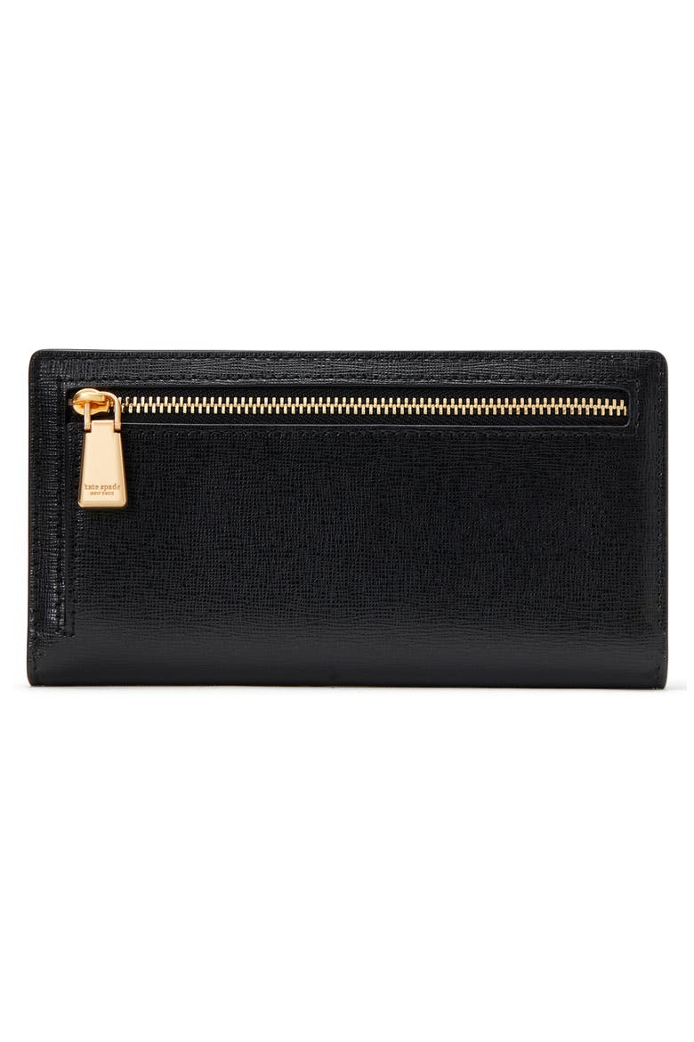 small morgan slim leather bifold wallet, Alternate, color, BLACK
