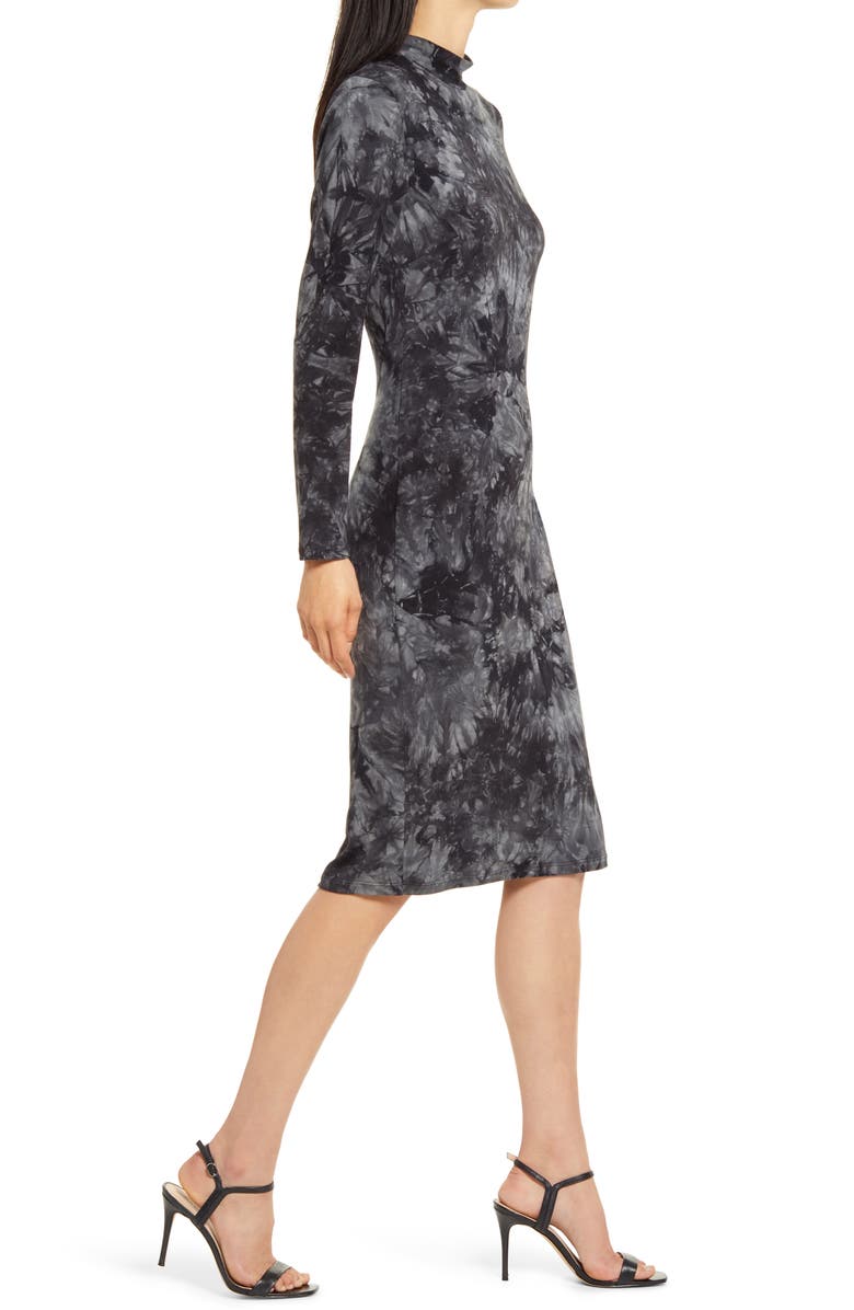 Fraiche by J Tie Dye Long Sleeve Body-Con Dress, Alternate, color, 