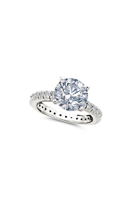 Crislu Brilliant Cubic Zirconia Ring With Pavé In Metallic