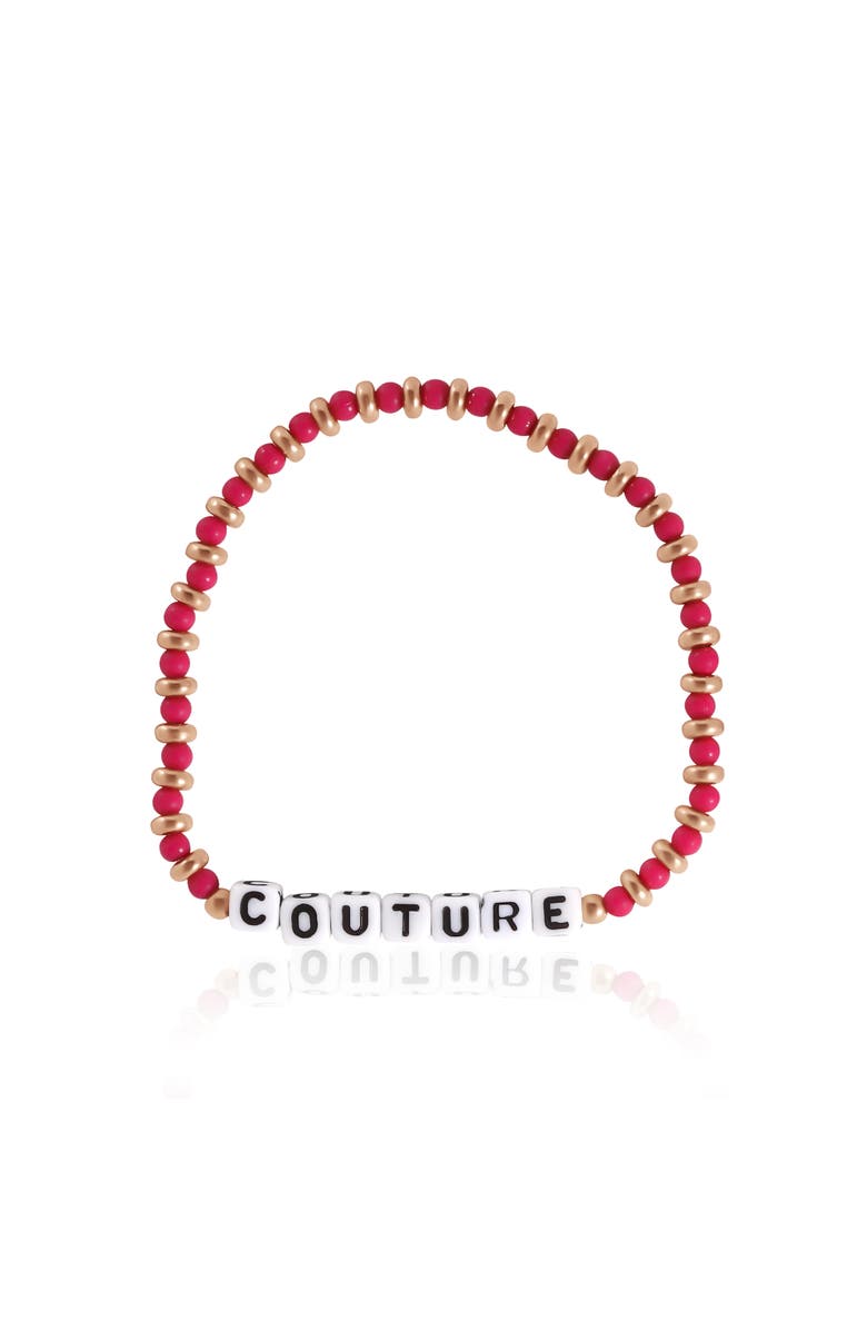 Juicy Couture Kids Beaded Stretch Bracelet Set, Alternate, color, Pink, White, Gold