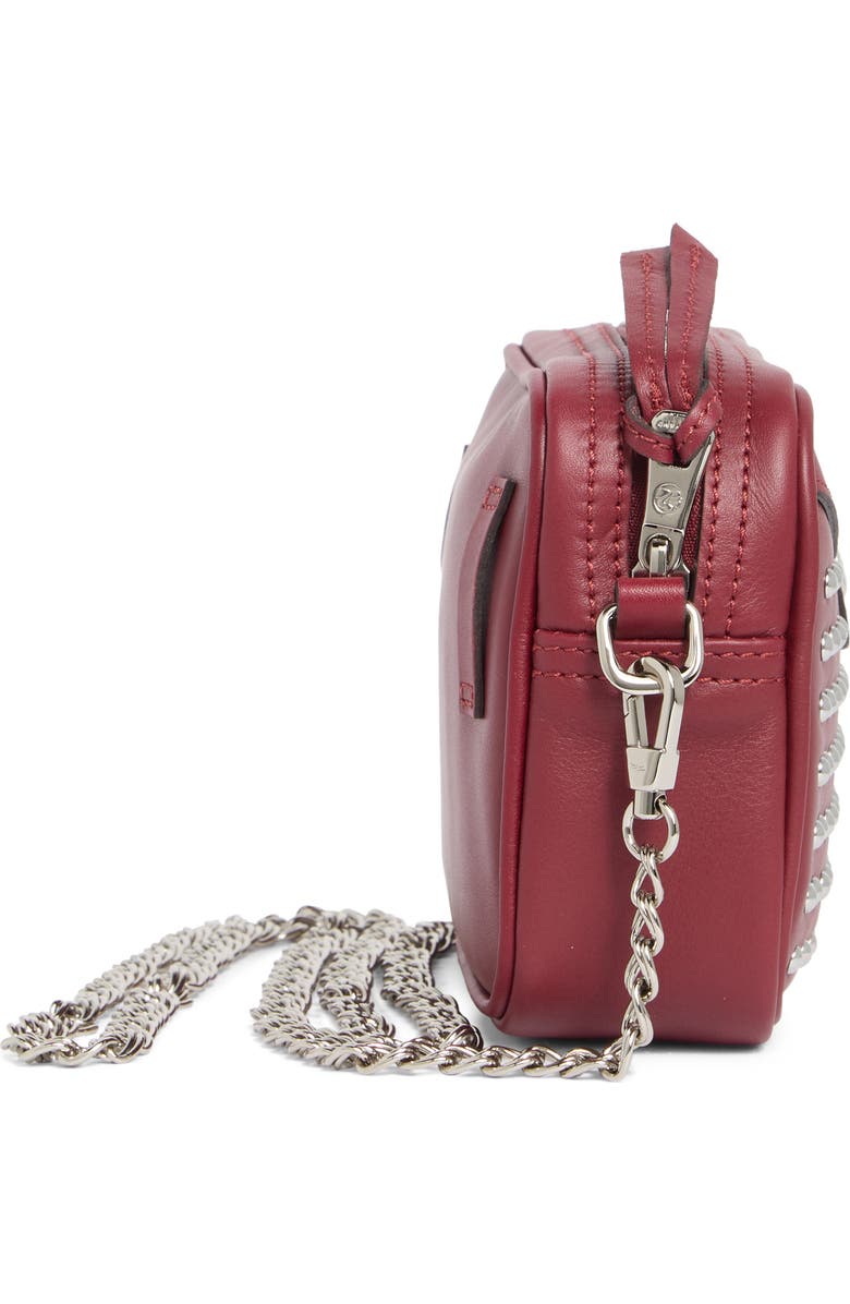 Longchamp Mademoiselle Studded Small Crossbody Belt Bag, Alternate, color, Burgundy