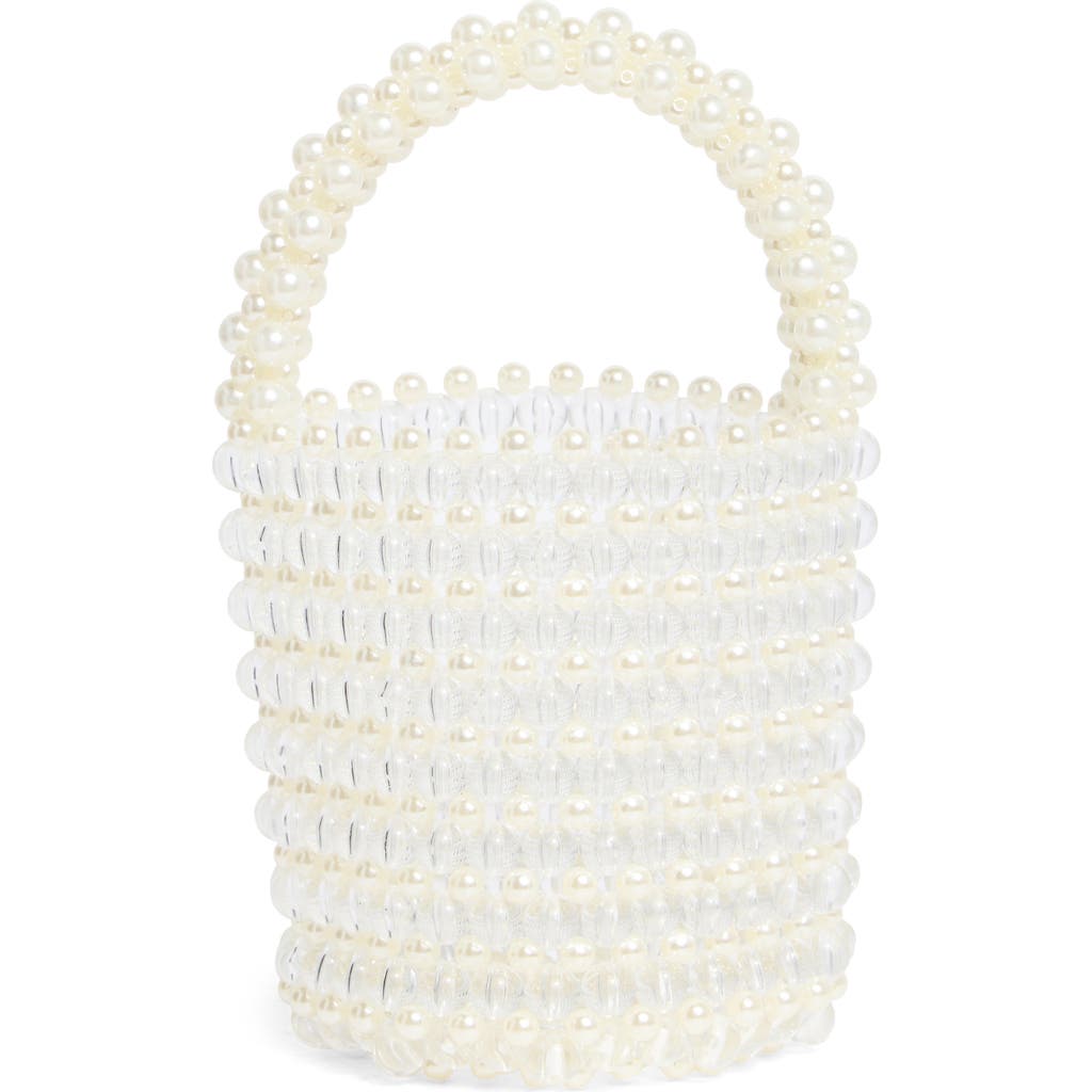 Natasha Faux Pearl Bucket Bag