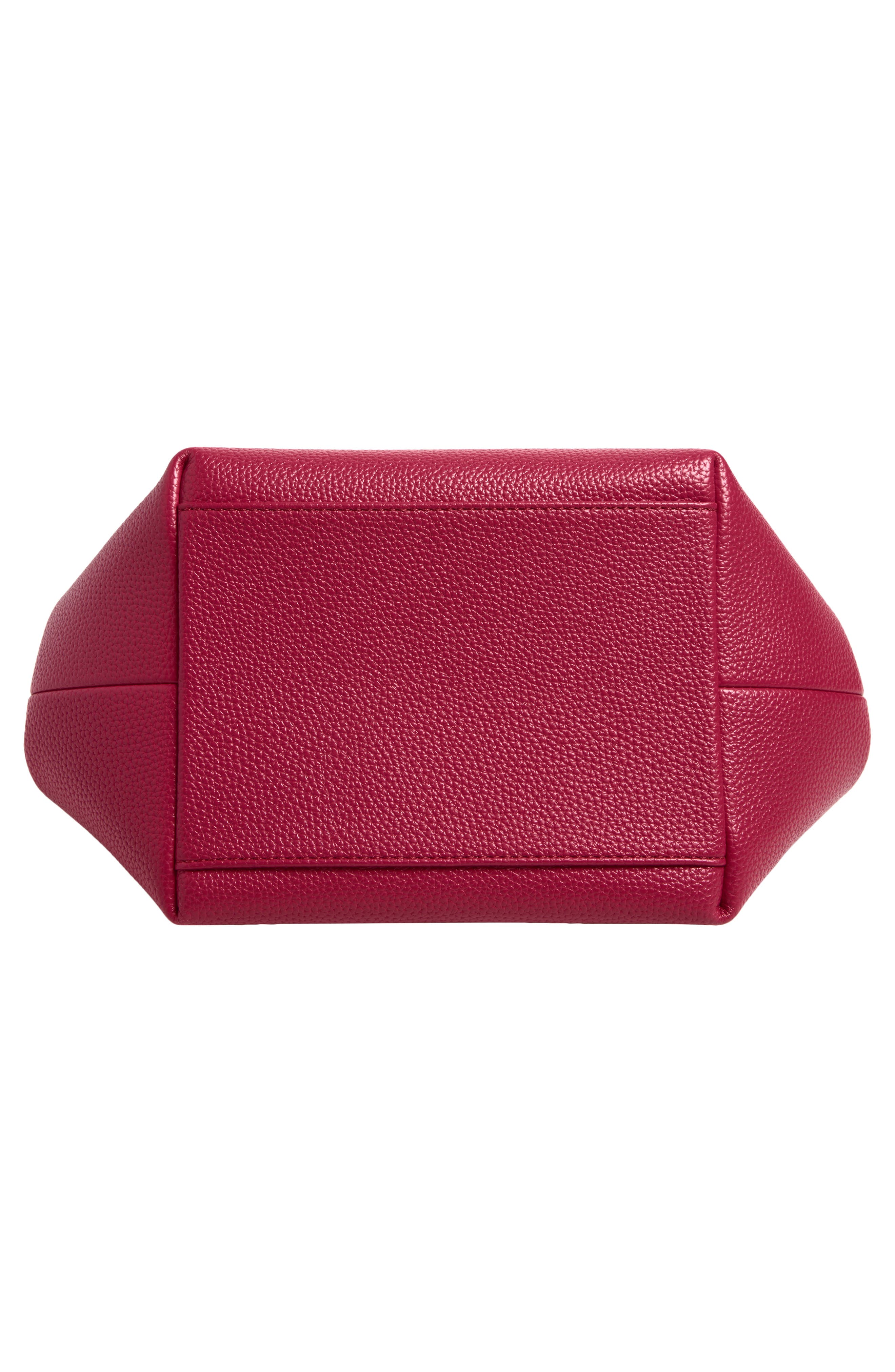 Ganni Small Bou Grained Faux Leather Top Handle Bag, Alternate, color, Persian Red