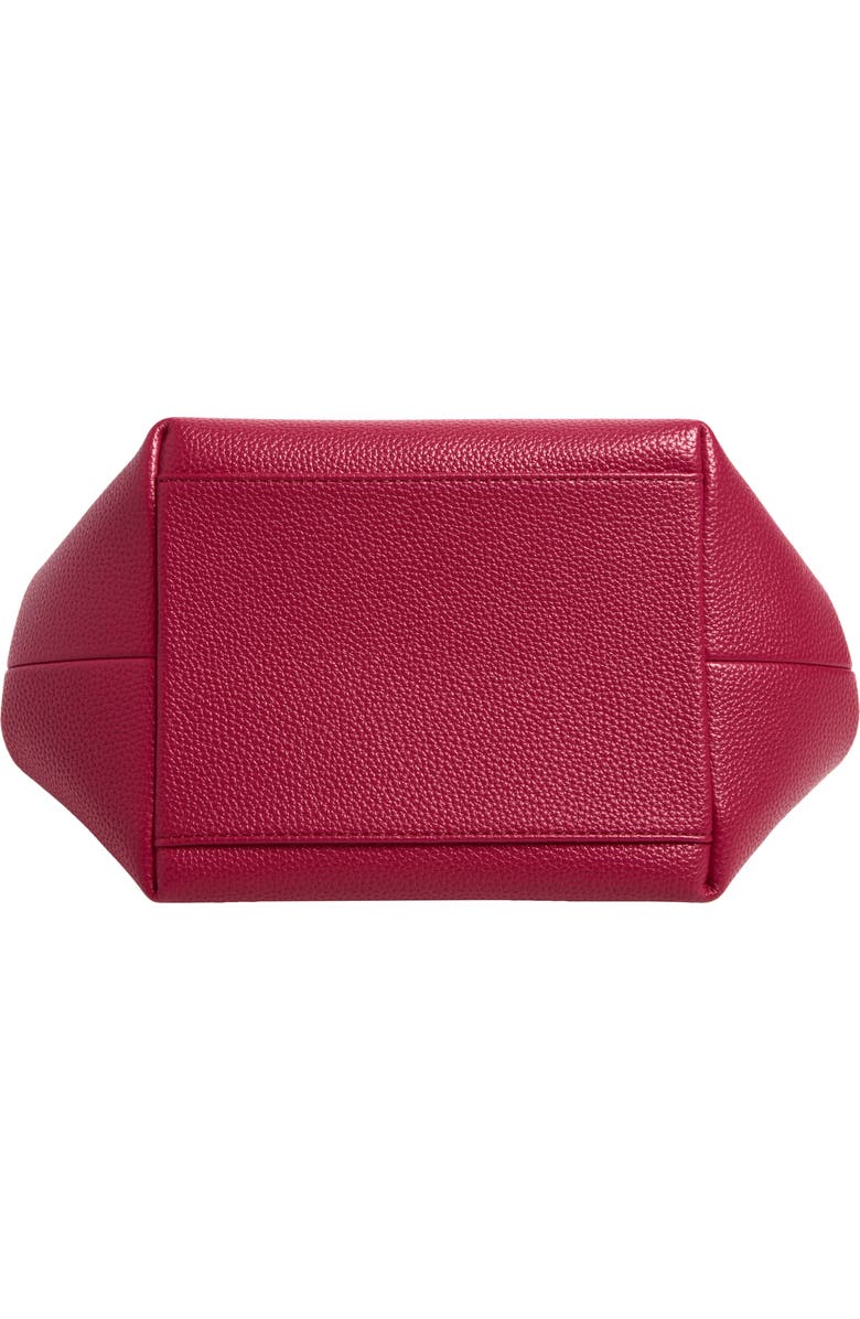 Ganni Small Bou Grained Faux Leather Top Handle Bag, Alternate, color, Persian Red