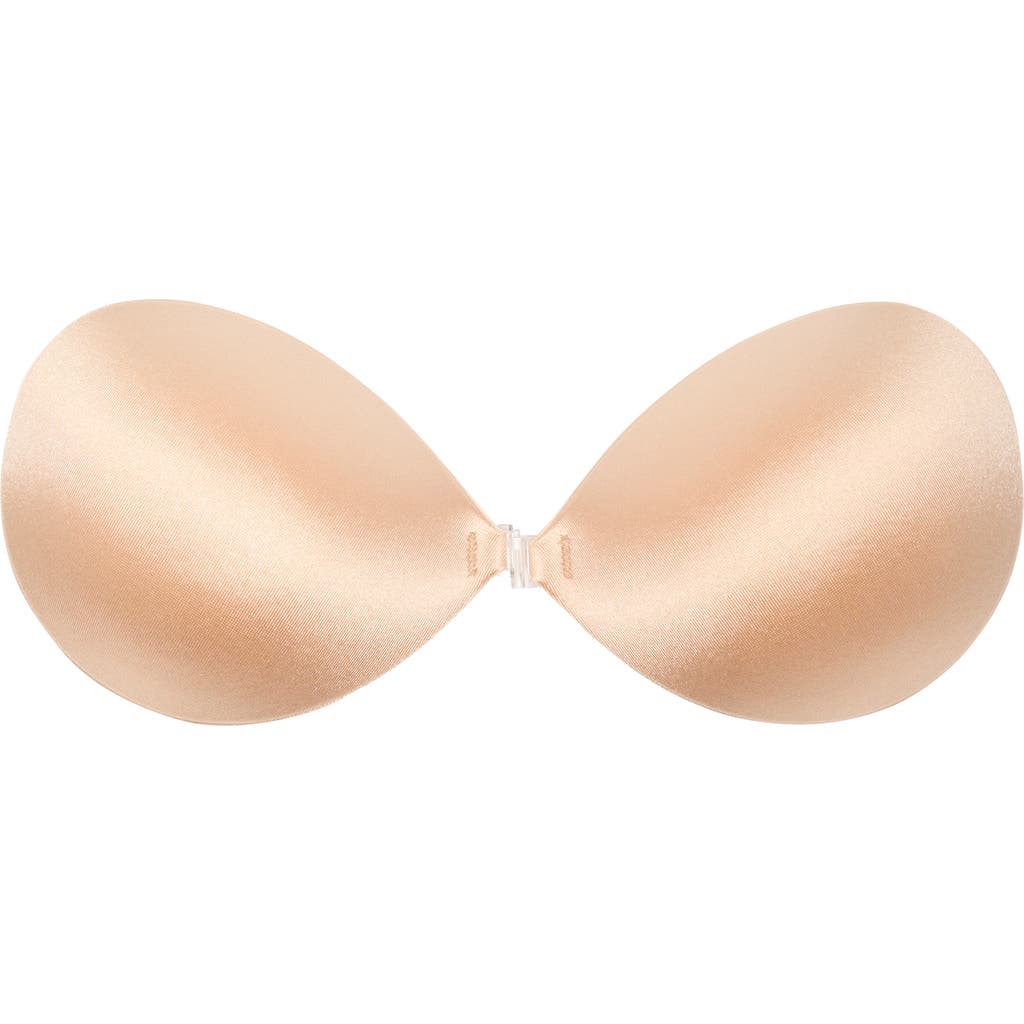 Nicole Miller Shiny Micro Backless Adhesive Push-up Bra In Brulee