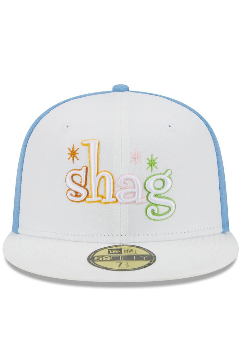 Men's New Era White Winston-Salem Dash Theme Nights Shags  59FIFTY Fitted Hat, Alternate, color, White