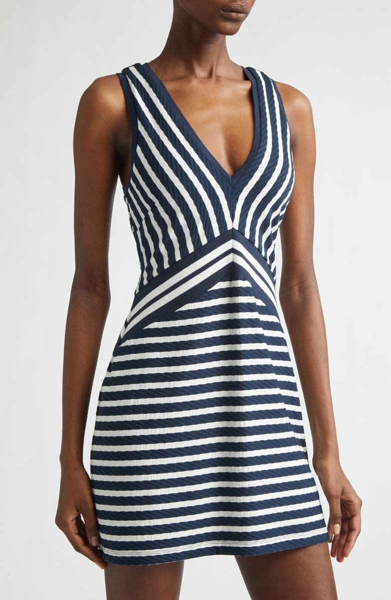 Ramy Brook Marta Sleeveless Minidress, Alternate, color, Navy Stripe