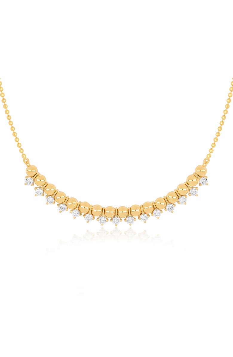EF Collection Beaded Diamond Frontal Necklace, Main, color, 14K Yellow Gold