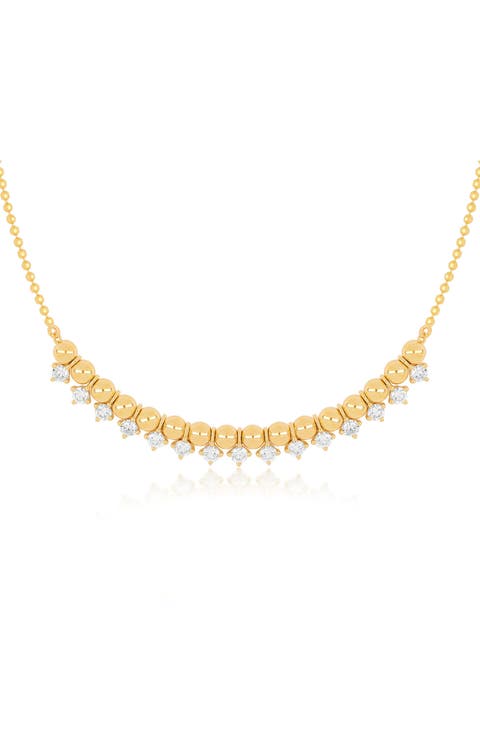 Beaded Diamond Frontal Necklace