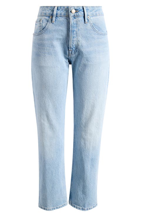 Ripped Ankle Straight Leg Jeans (Regular & Plus)