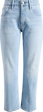 Good American Ripped Ankle Straight Leg Jeans