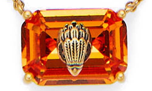 Kurt Geiger London Emerald Cut Crystal Pendant Necklace In Gold
