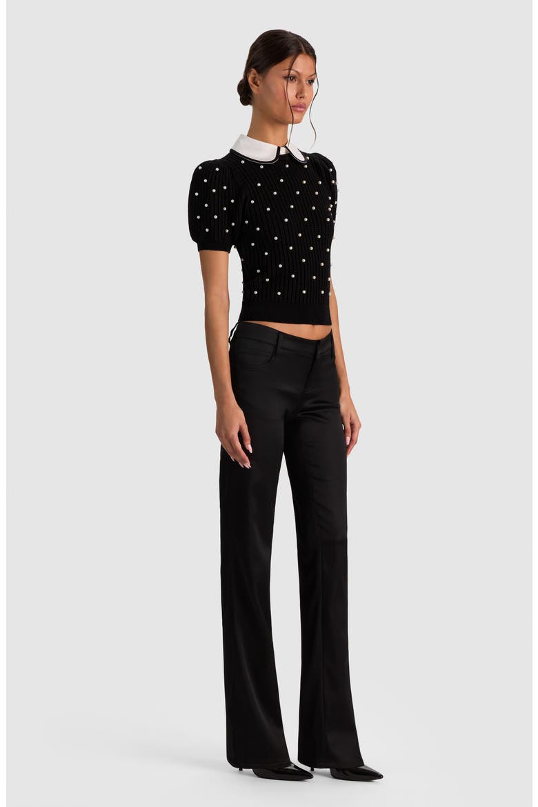 Chase Puff Sleeve Sweater, Alternate, color, BLACK/ SOFT WHITE
