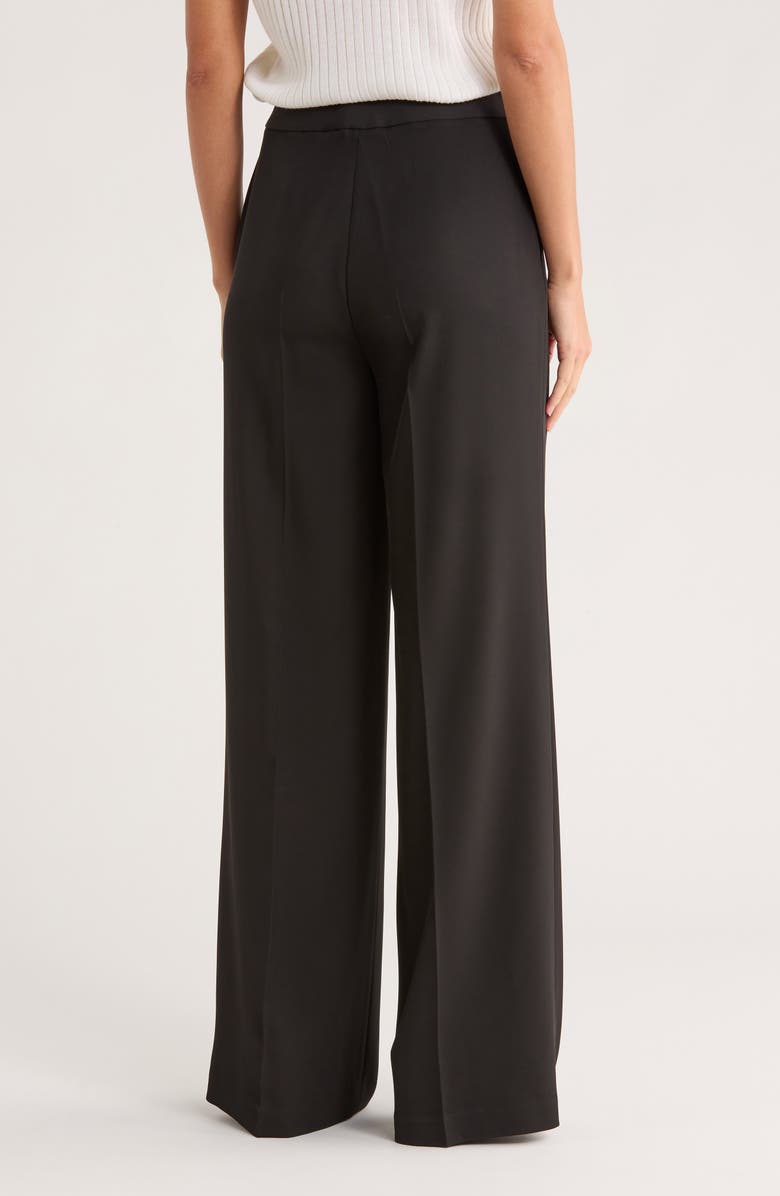 Calvin Klein HIgh Waist Wide Leg Pants, Alternate, color, Black